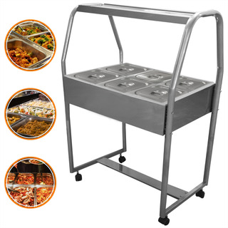 Carrinho Buffet Quente Balcão Térmico 6 Cubas Gastronômicas Carrinho Buffet Quente Balcão Térmico 6 Cubas Gastronômicas