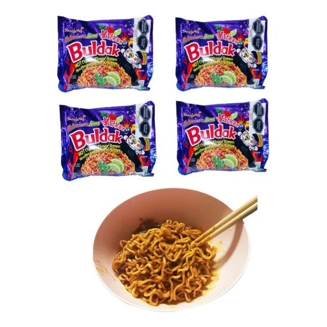 Pack 4u Fideos Ramen Buldak Con Aji Habanero Y Limon 135gr