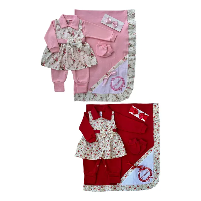 Kit 2 Saida Maternidade Feminina Floral Kit Completo Algodao
