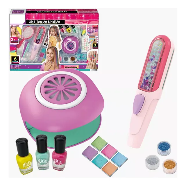 Jueguete Kit De Uñas Tatto Esmaltes Y Accesorios Para Niñas