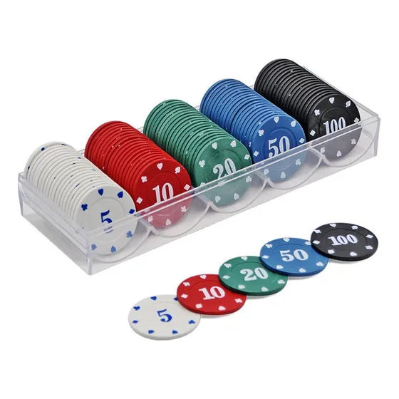 Juego De 100 Fichas De Póquer En 5 Colores 12045