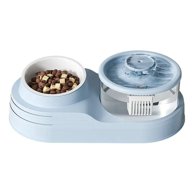 Plato 2 En 1 Mascota Fuente Agua Comedero Bebedero Electrico