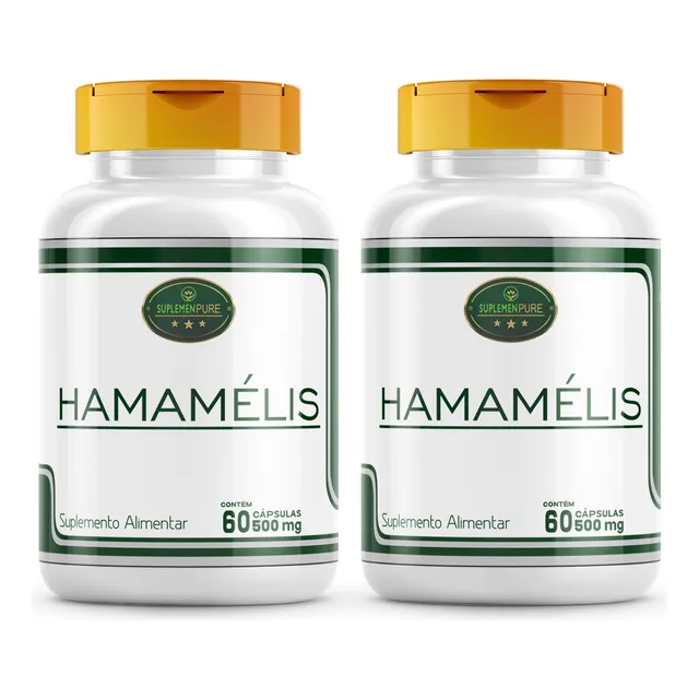 Hamamélis Planta Em Cápsulas Kit 2 Potes Ação Adstringente