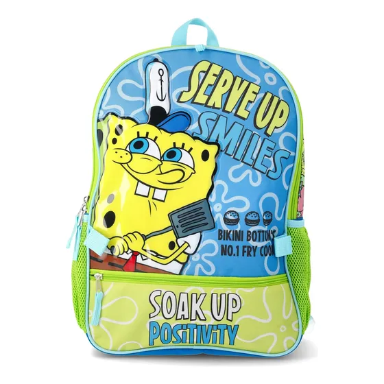 Mochila Primaria Bob Esponja  Lonchera Botella Lapicera Llavero