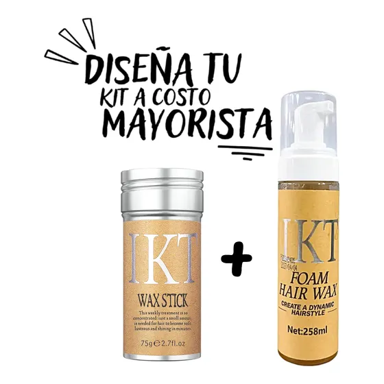 Kit Cera Barra Espuma Moldeadora Para Cabello Ikt