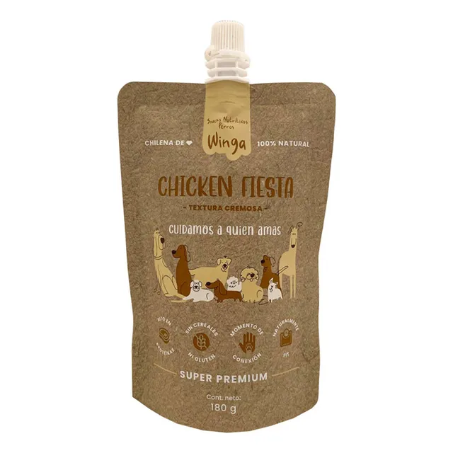 Winga Chicken Fiesta Pouch Para Perros 180 G - Bigos