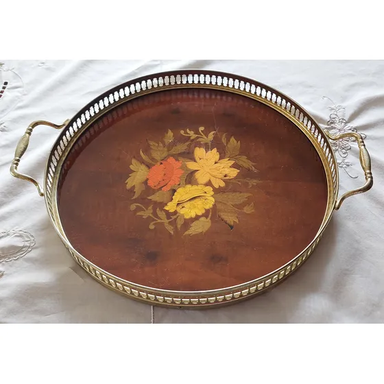 Bandeja Vintage Marqueteria Italiana