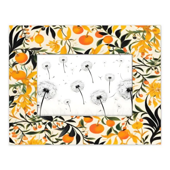 Flor Fruta Limon Naranja 4x6 Marco Imagen Para Exhibicion