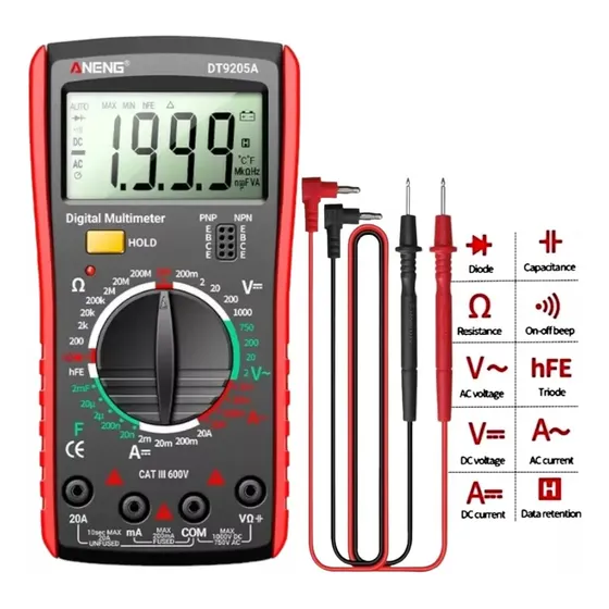 Multimetro Tester Digital Voltaje Dc Ac Corriente Dt 920