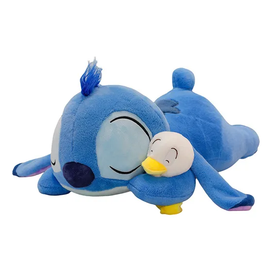 Peluche Gigante 40cm Stitch Durmiendo Acostado Con Pato