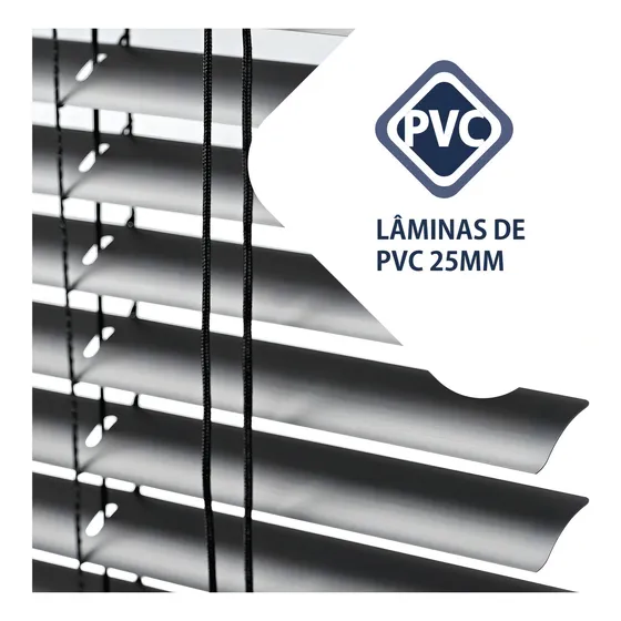Persiana Pvc Preta 1,20m (larg) X 1,30m (alt) Primafer Atlas Cor Preto