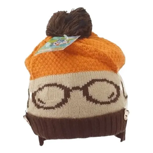 Gorro Lana Tejido Niño Beige Naranja 