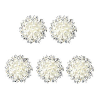 2 X 5 Piezas / Set Fashion Pearl Crystal Flor Botón 2 X 5 Piezas / Set Fashion Pearl Crystal Flor Botón