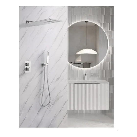 Eup Set Ducha Cromado Valencia Cuadrado