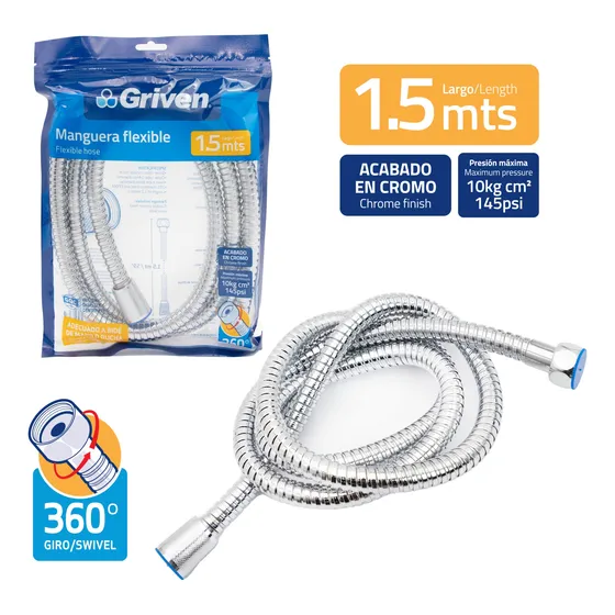 Manguera Flexible 1.2mts Para Ducha Telefono Griven