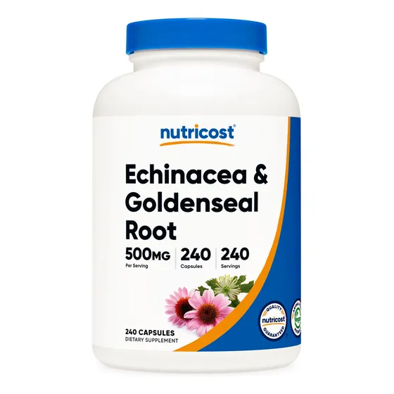 Suplemento Nutricost De Equinácea Y Raíz De Sello Dorado 500