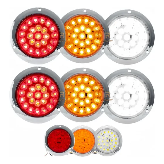 2 Plafón Redondo Focos Stop Camion Cuarto 24 Led Aro Estrobo