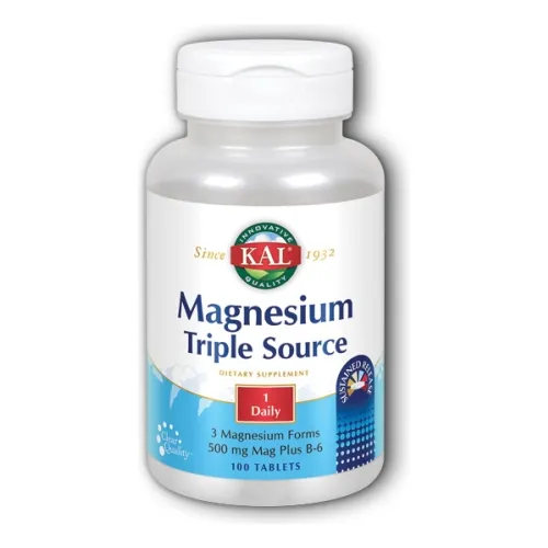 Suplemento De Magnesio De Triple Fuente 100 Tabletas Kal X4