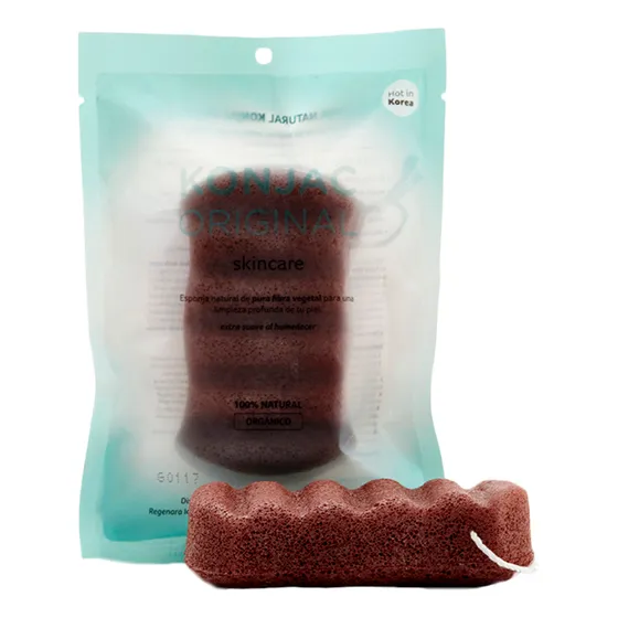 Konjac Esponja Corporal Con Fina Arcilla Roja Francesa