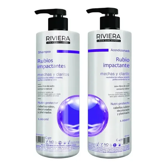 Shampoo+acond Rubios Impactantes Riviera 1l Matizador Diario | Cuotas sin interés