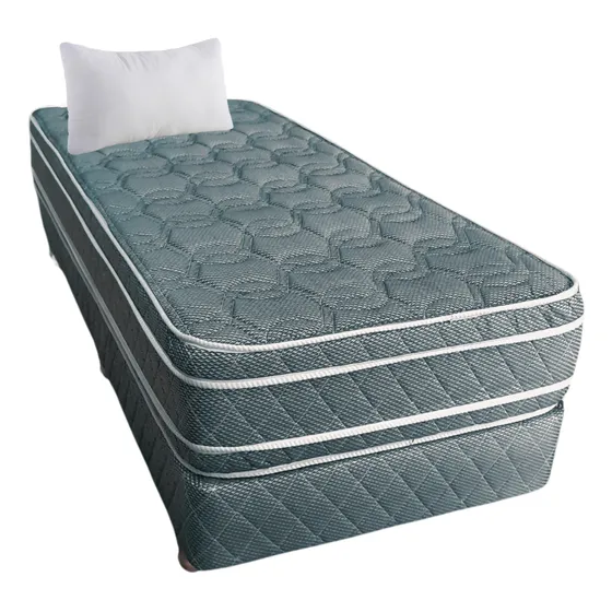 Conjunto Sommier 1 1/2 Plaza Ayfa Euro 100x190 26cm Almohada Color Negro