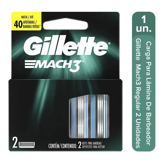 Carga Refil Para Aparelho Mach3 Barbeador Gillette Recarga 