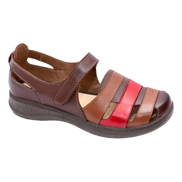 Sapatilha Leve Feminina Couro Estilo Retro Confortável 4010