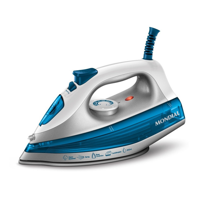 Ferro A Vapor Fvn01bl 1200w Branco E Azul Mondial Ferro A Vapor Fvn01bl 1200w Branco E Azul Mondial