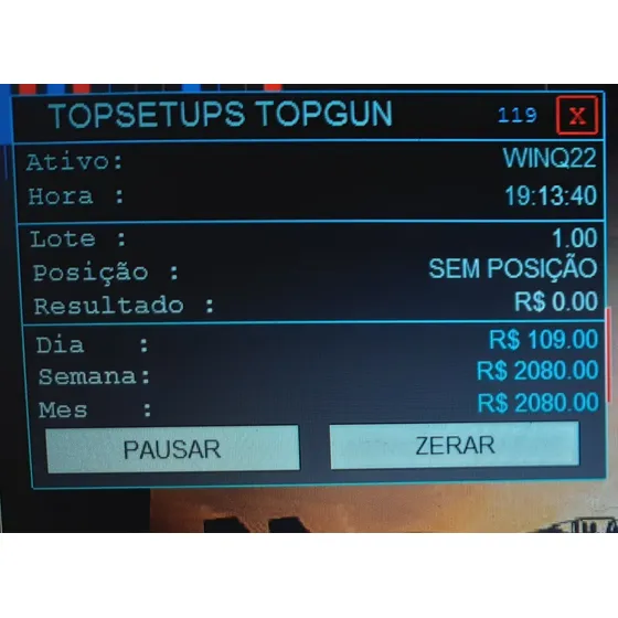 Robô Topsetups Topgun P/ B3/forex/indice/dolar/indice/dolar
