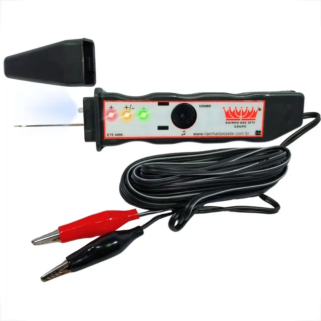 Teste De Circuito Elétrico 12v 24v Caneta Led C Aviso Sonoro