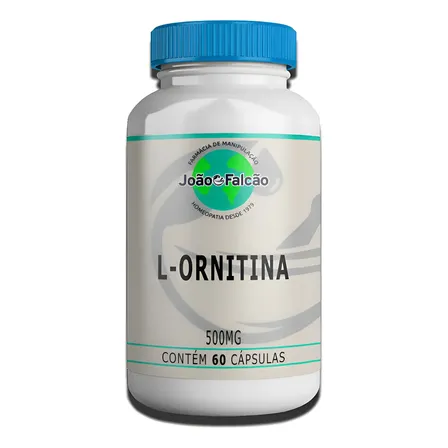 L-ornitina 500mg - 60 Cápsulas Sem Sabor