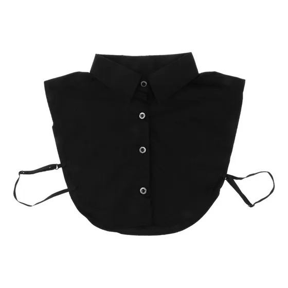 . Mulheres Meia Camisa Falsa Blusa Peter Pan Gola Destacável