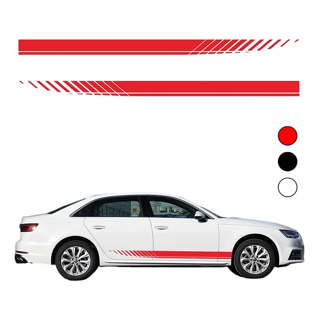 1 Par Stickers Calcomanias Para Auto Vinil Franjas Laterales
