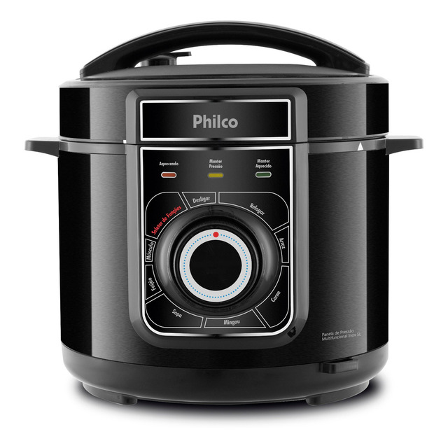 Panela De Pressão Elétrica Multifuncional Philco Ppp02pi 900w Cor Preta 220v Panela De Pressão Elétrica Multifuncional Philco Ppp02pi 900w Cor Preta 220v