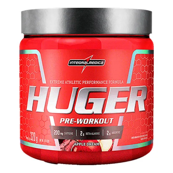 Pré-Treino Huger 320g - Força, Foco e Energia - Apple Dream - Integralmedica