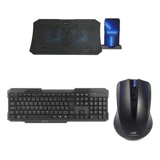 Suporte Notebook Mesa Nbc-40bk Teclado Mouse Sem Fio