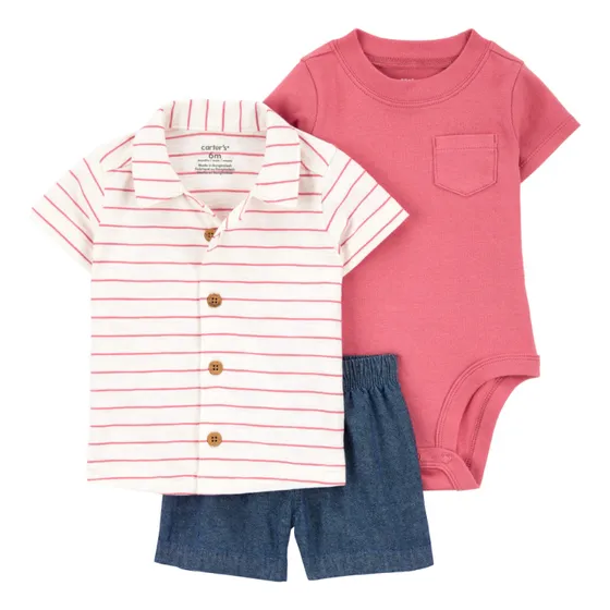 Conjunto De 3 Prendas A Rayas De Bebé 1s452710 Carters®