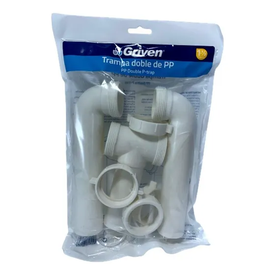 Sifon Doble Rigido Pvc 1 1/2 PuLG Lavaplatos X2uni