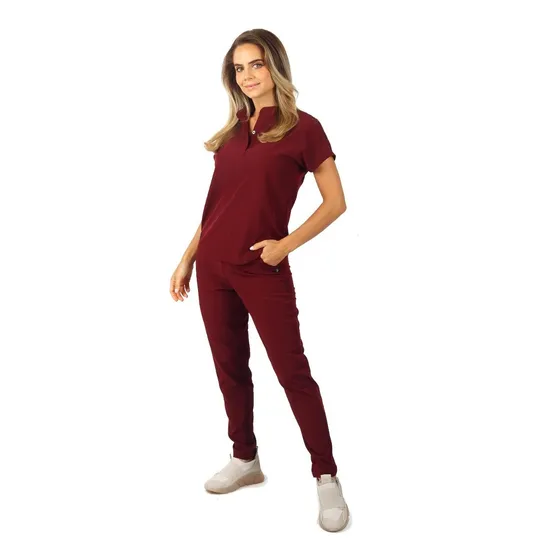 Pijama Quirurgica Conjunto Antifluidos Cuello Mao Corte Slim
