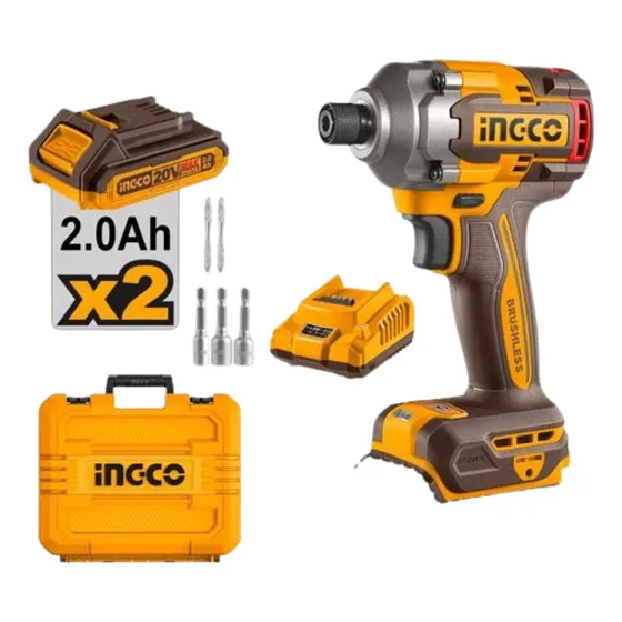 Atornillador De Impacto Industrial Bl 285 Nm Ingco Cirli2028 Color Naranja 20v
