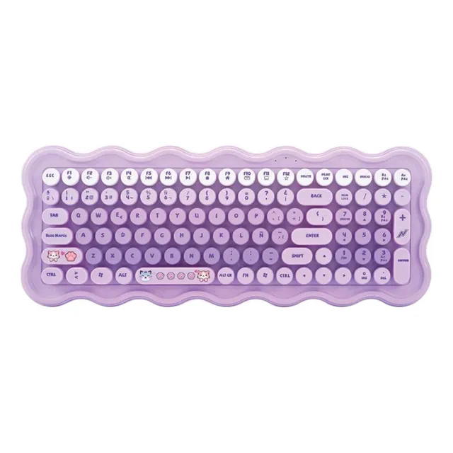 Combo Kit Teclado Y Mouse Inalámbrico Ergonomico Qwerty Noga Mouse Violeta Teclado Violeta
