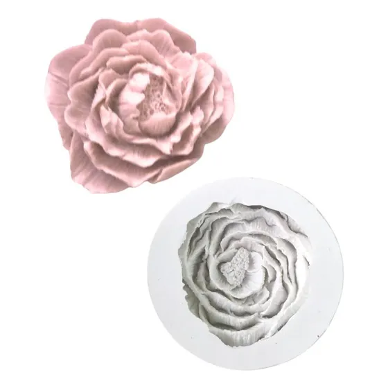Molde Silicone Flor Peônia P 3d Resina Vela Sabonete