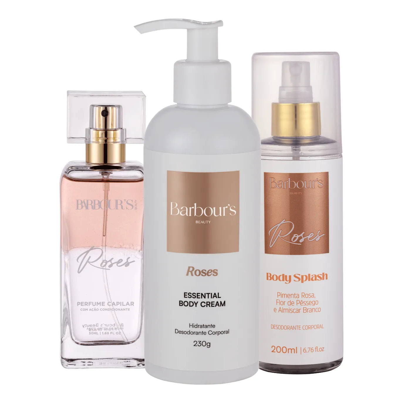 Kit Barbour's Beauty Roses: Body Splash e Perfume Capilar