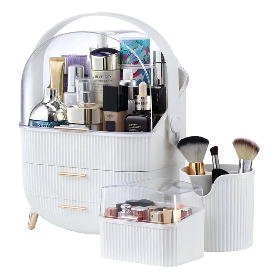 Raitot organizador de maquillaje portatil escritorio porta cosmetico color blanco