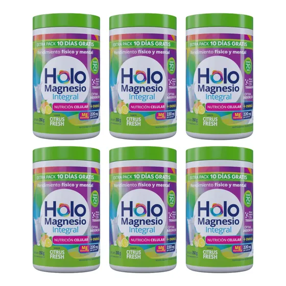 Kitx6 Holomagnesio Integral En Polvo Sabor Citrus X350grs