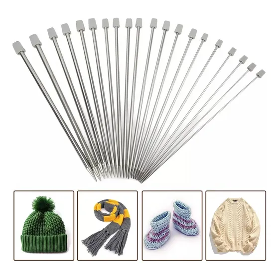 Agujas Punta Para Tejer Largas De 35 Cm Juego 11 Pairs