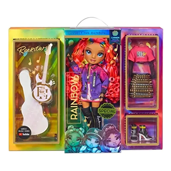 Rainbow High Rockstar Fashion Doll 2 Trajes Completos Y Elem