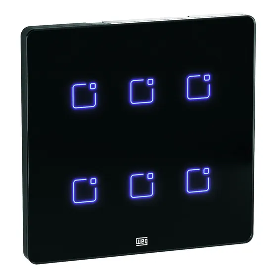 Interruptor Inteligente Touch 6 Botões Wifi E Rf Weg Alexa Cor Preto 127/220v