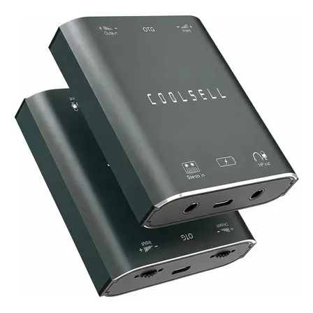 Interface De Audio Instrumentos Celular Pc Live iPhone 24bts Cinza 5v
