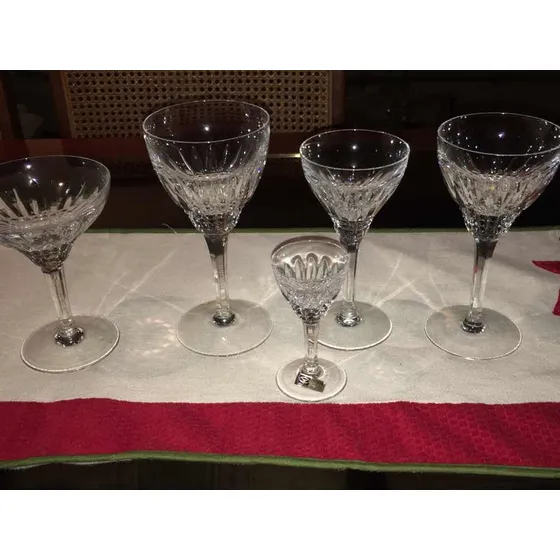 Juego De Copas Cristal De Bohemia Cristal Tallado